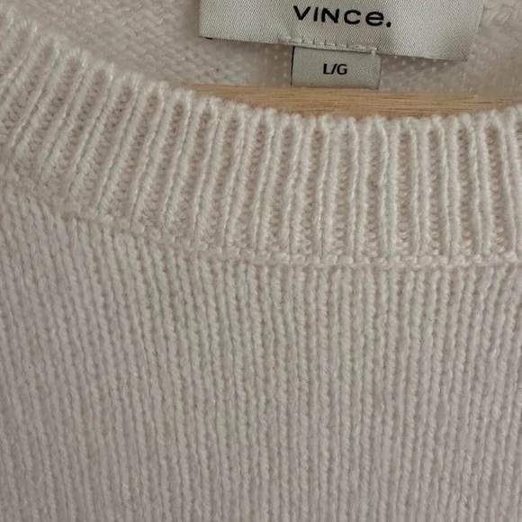 VINCE Wool & Cashmere-Blend Short-Sleeve Crewneck Sweater Large - Picture 5 of 8